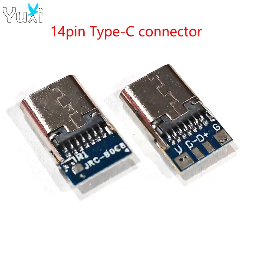 YuXi 2-10pcs USB Type-C USB-C 14 pin 14Pin Female Connector Breakout P-CB Board