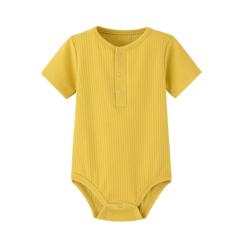 Summper Newborn Kid baby Boys Girls Clothes Solid Romper Minimalist Cotton Jumpsuit Short Sleeve Baby Outfit Bodysuit 0-24M