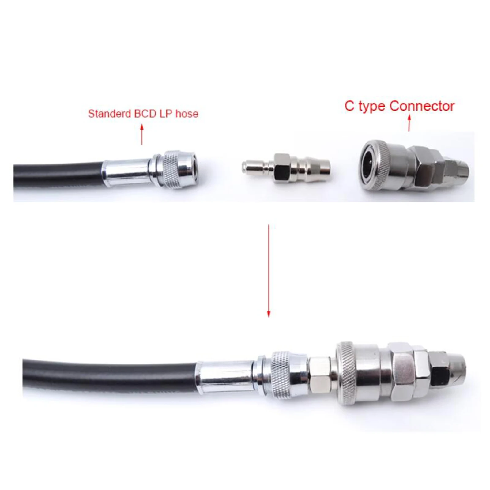 Scuba Diving 1/4 NPT to Standard BCD Adaptor Regulator Connector 