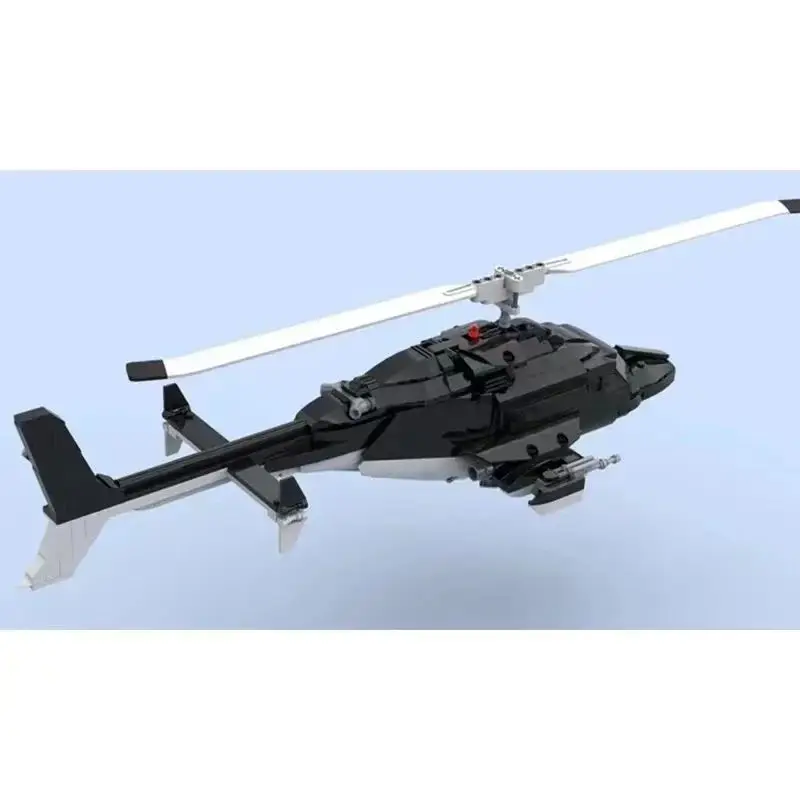 1039PCS Airwolf Bell 222 Special Ops Helicopter Custom Made Moc Model Technology Bricks DlY Assembly Airplane Toys for Kids