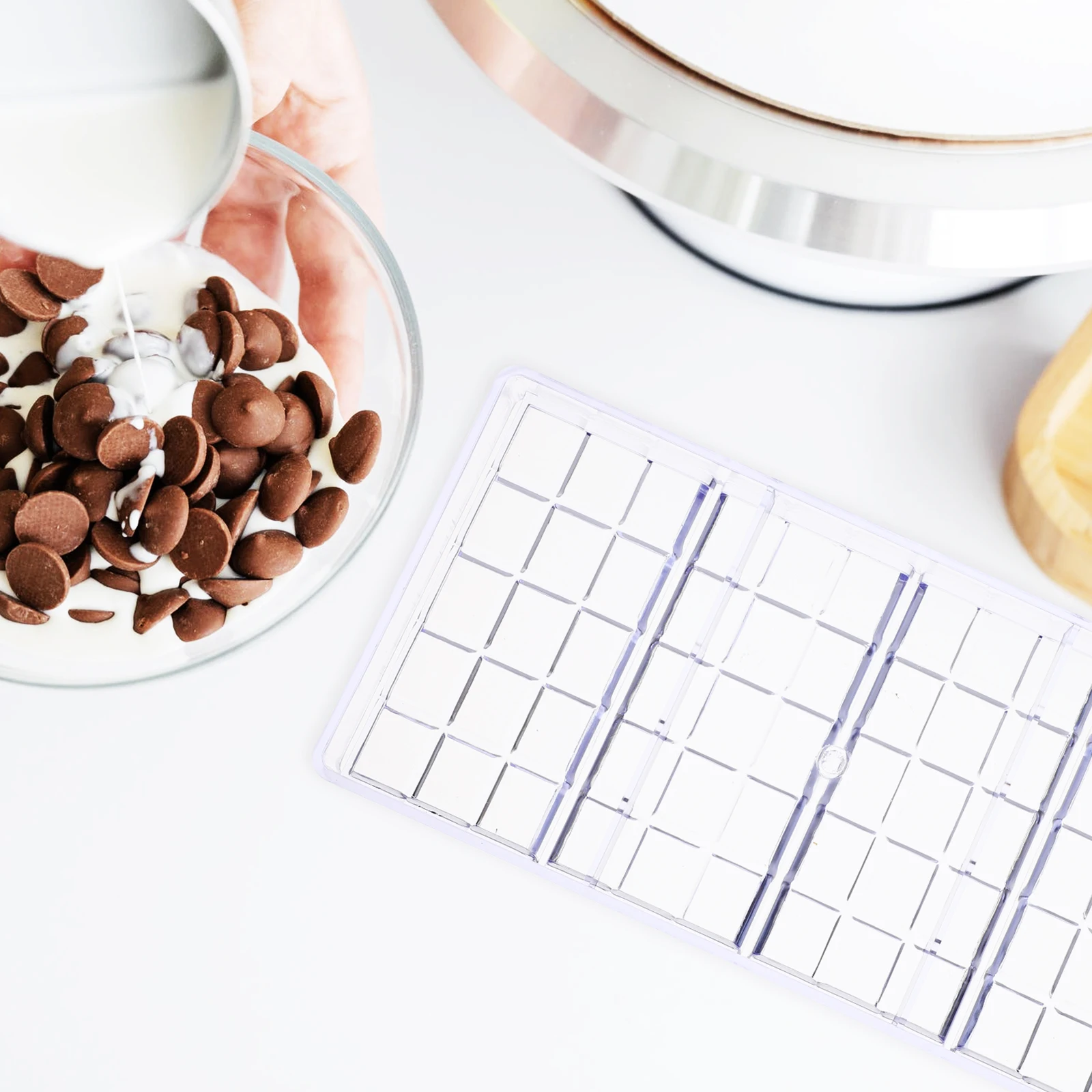 

Clear Chocolate Plastic Candy Making Tool Transparent Diy Baking Mold For Family Multi-Grid Mold Safe Edges