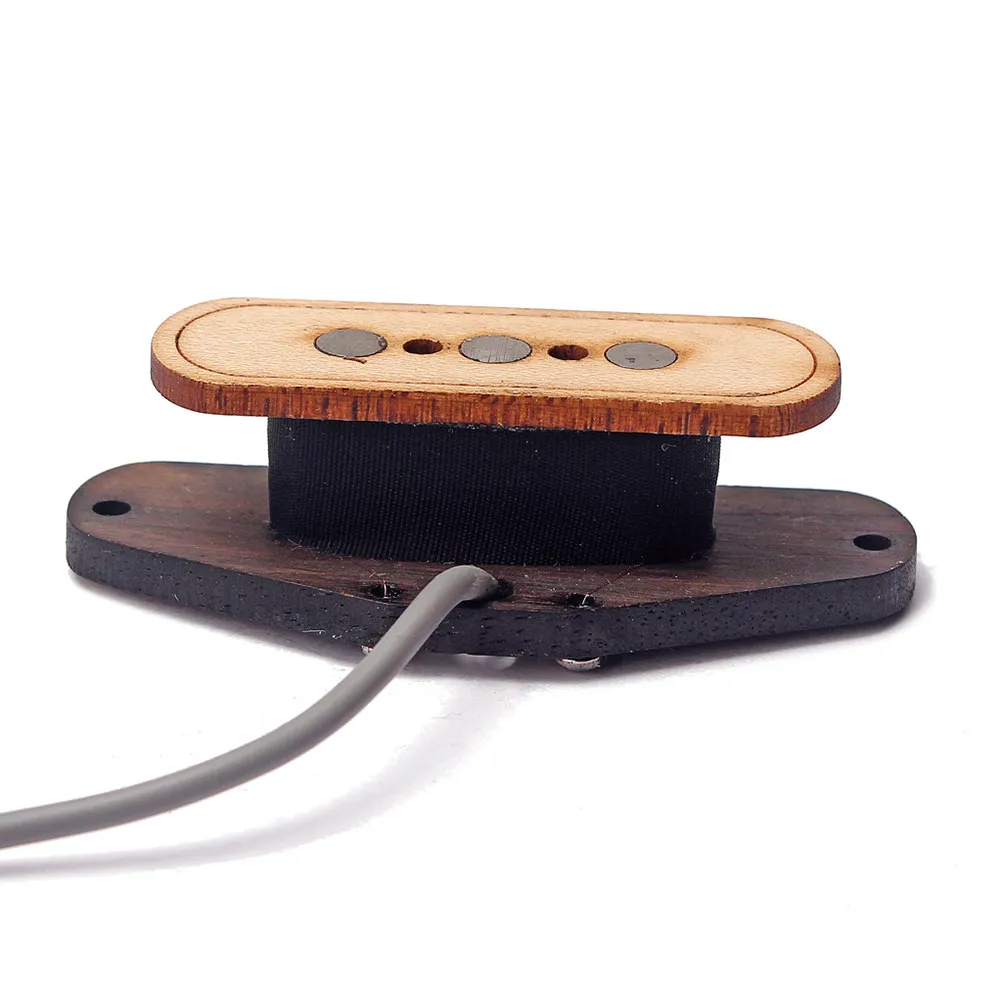 Professional Three-String Soundhole Pickup Maple Wood Body Magnet Assembly Wax-Coated Bobbins for Cigar Box Guitars Replacement