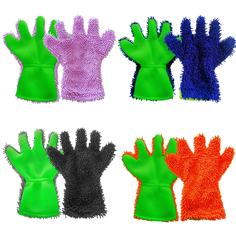 

Car Washing Glove Efficient Cleaning Glove Coral Fleece Maintenance Useful Lint-free Chenille Auto Cleaning Wash Accessories