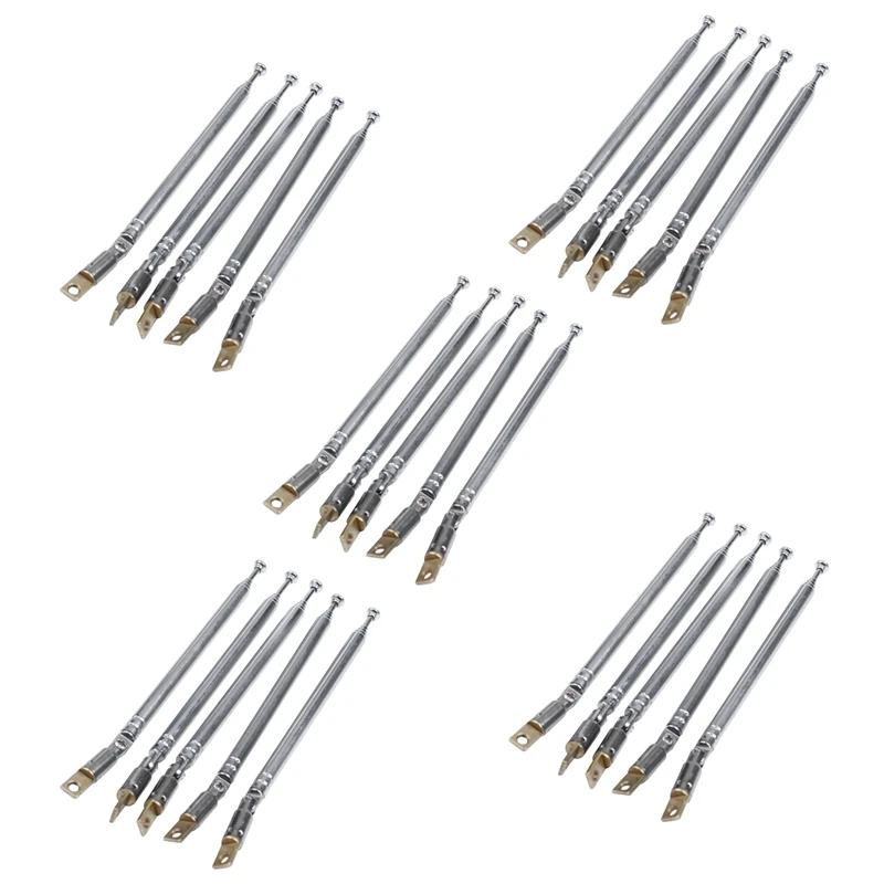 25 Pcs 32Cm Length 5 Section Telescopic AM FM Radio Antenna 180 Degree