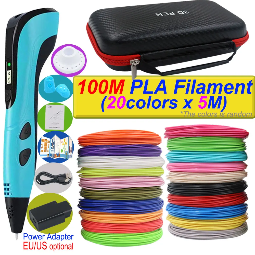 2026 neue 3D Druck Stift DIY Dreidimensionale Malerei Kinder Spielzeug Mit LCD Screen Power Adapter 200 M PLA Filament spielzeug Geschenk