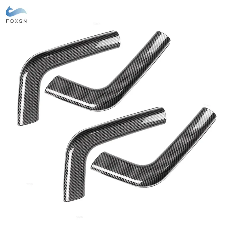 For Porsche Cayenne 2011 2012 2013 - 2017 ABS Carbon Texture Interior Door Armrest Handle Panel Grab Pull Protective Cover Trim