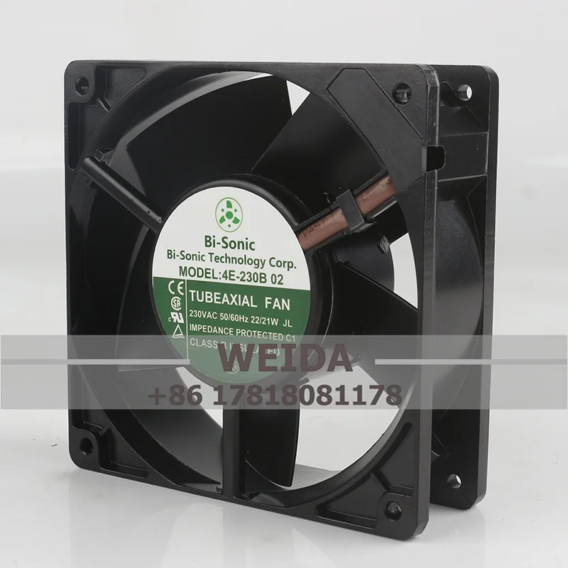 Bi-Sonic AC230 22/21W 12038 120X120X38MM 12CM All-metal High-temperature Resistant Dual Ball Bearings 4E-230B 02 Cooling Fan