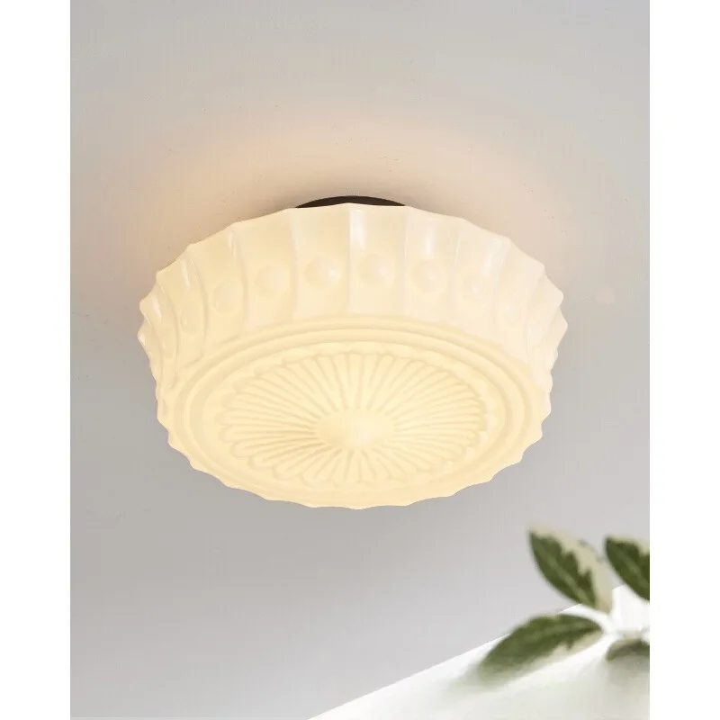 

French Vintage Bedroom Ceiling Light Mid-Century Nordic Light Fixture for Balcony Entryway Kitchen Ins Art Home Decor Appliance