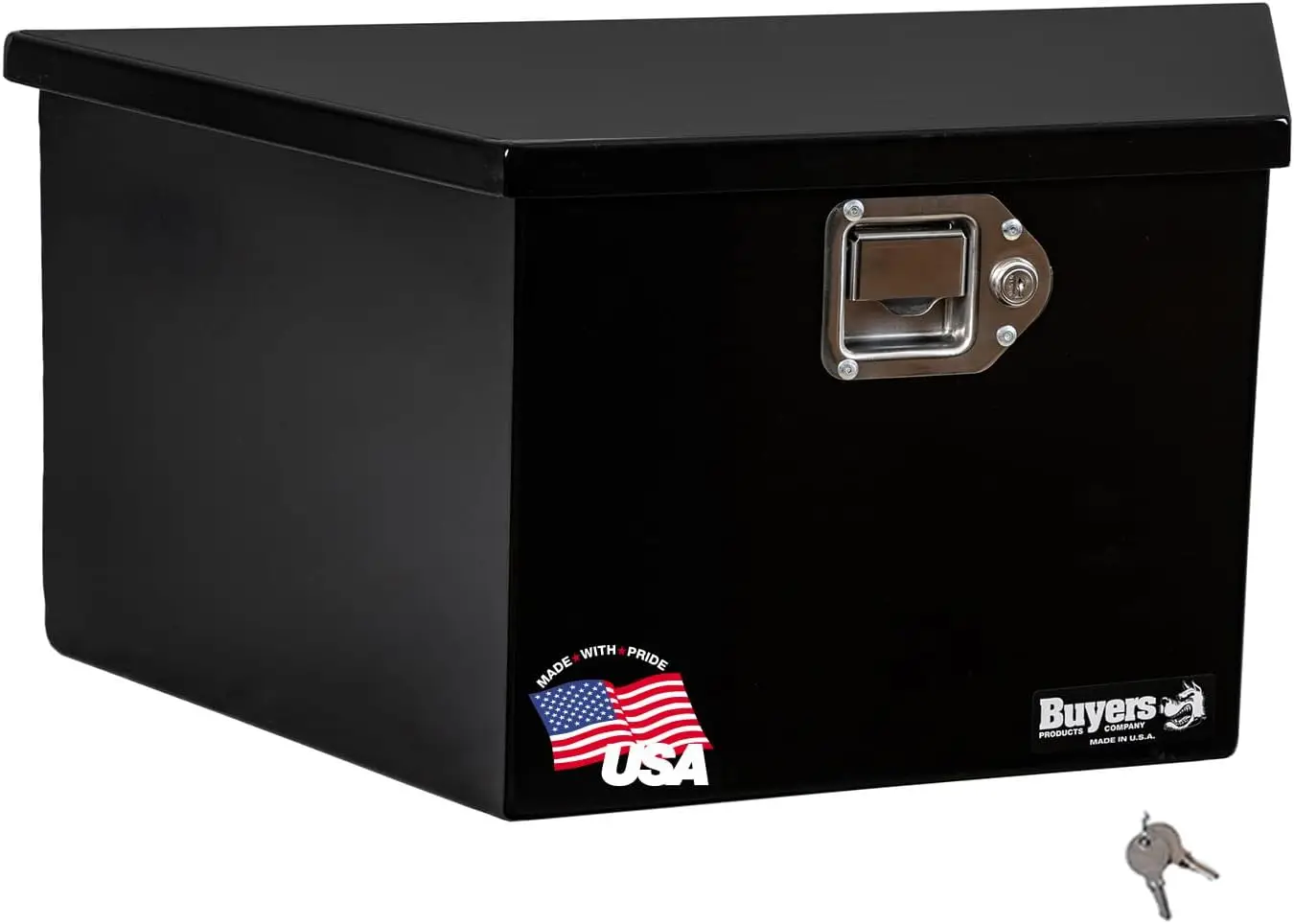 Buyers Products 1701281 Steel Trailer Tongue Box, 12.3 X 12.6 X 27.1 Inch, Gloss Black, Made In The Usa, Trailer Tongue Tool