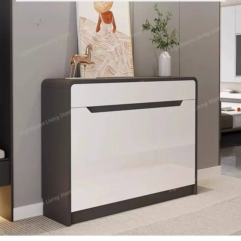 Korea Gray Dustproof Shoe Cabinet Modern Design Drawers Living Room Shoe Cabinets Narrow Wooden Szafka Na Buty Furniture Home