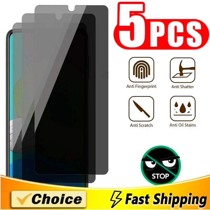 5 Pcs 9D Anti Peeping Tempered Glass For Itel Vision 1Pro 2S 3Plus (2020 2021 2022)Tempered Films Privacy Screen Phone Protector