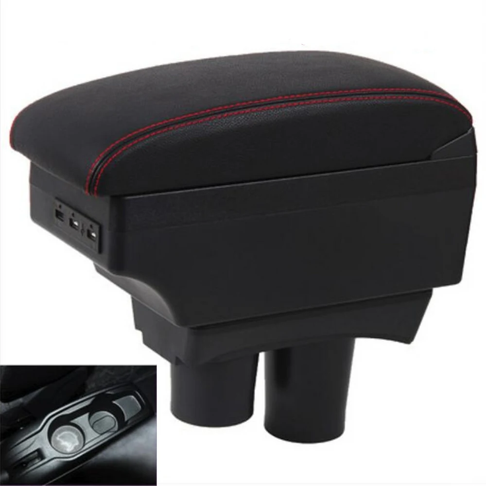Para Citroen c-elysee Elysee 301 caja de reposabrazos reposabrazos compartimento central para coche estuche de almacenamiento con portavasos USB