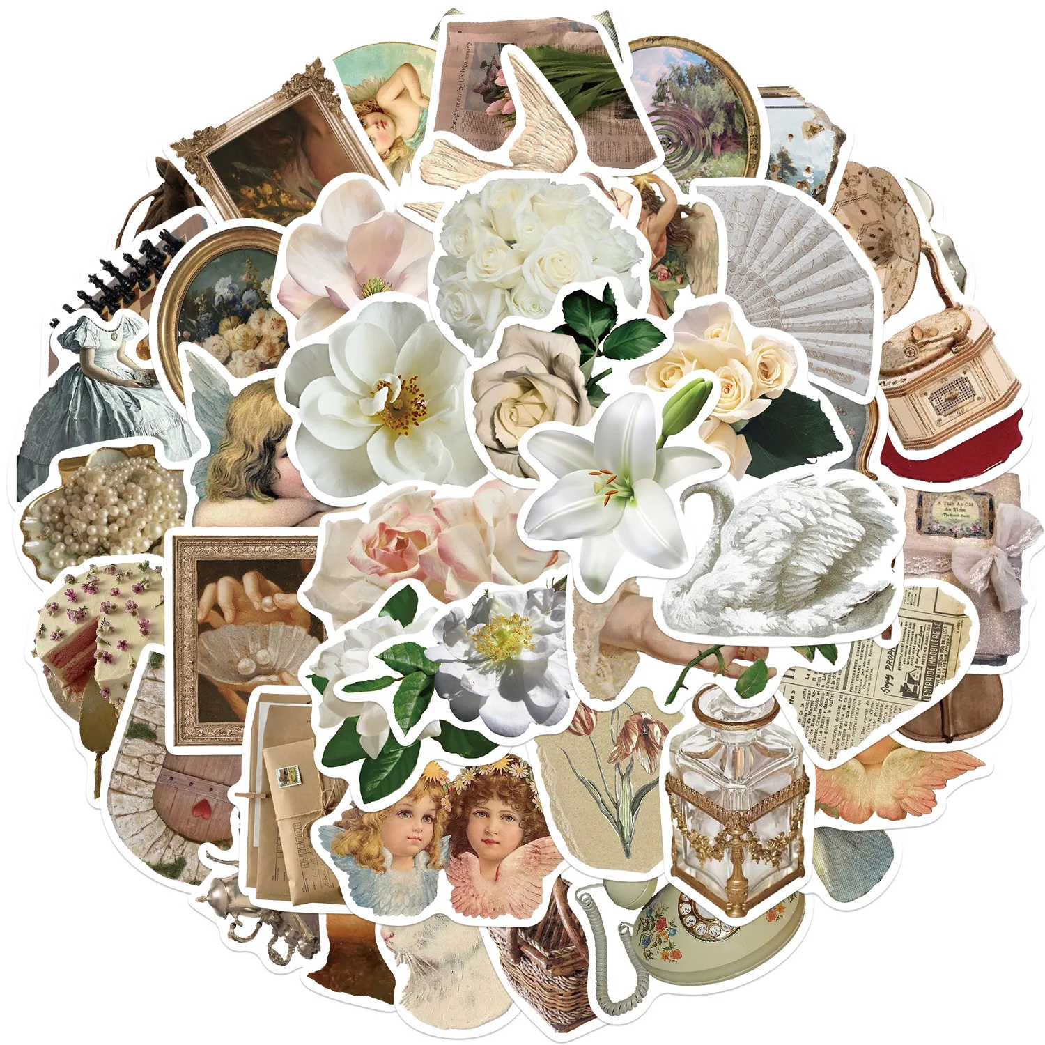 

50PCS Cartoon Creative Retro Style Doodle Cartoon Stickers Guitar Laptop Suitcase DIY Phone Case Desk Waterproof Decal Kids Toy