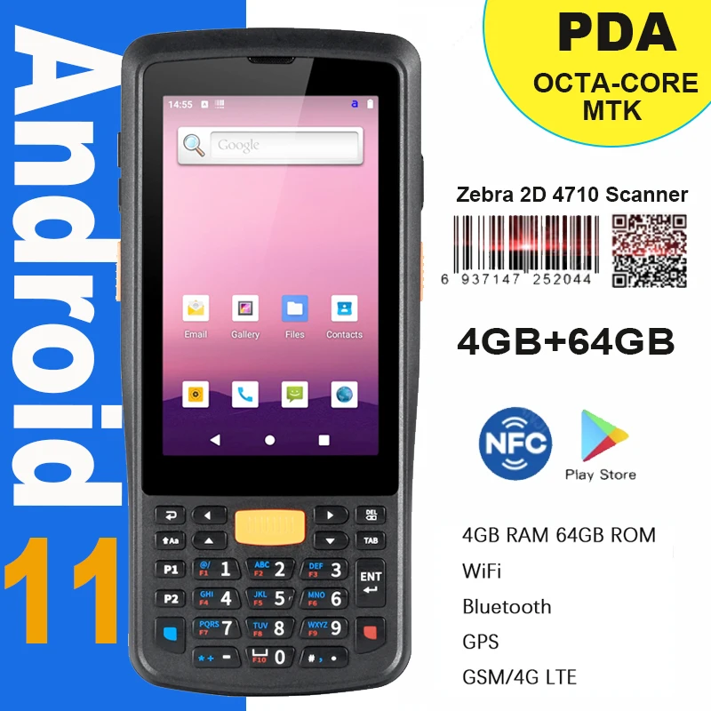 

RUGLINE Android 11 Handheld Terminal PDA 4G+64G Warehouse Inbound Industry Mobile Data Collector Scanner