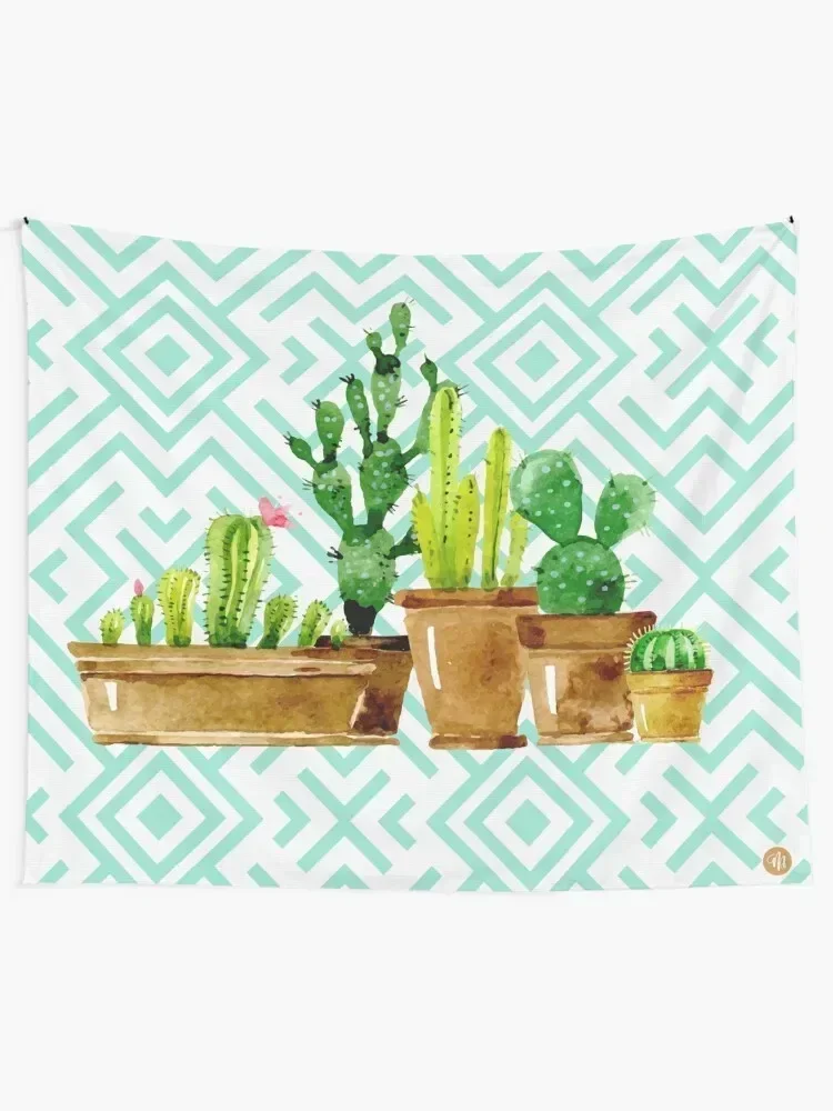 Cactus watercolor Tapestry Room Decor Cute Bedroom Decor Tapestry