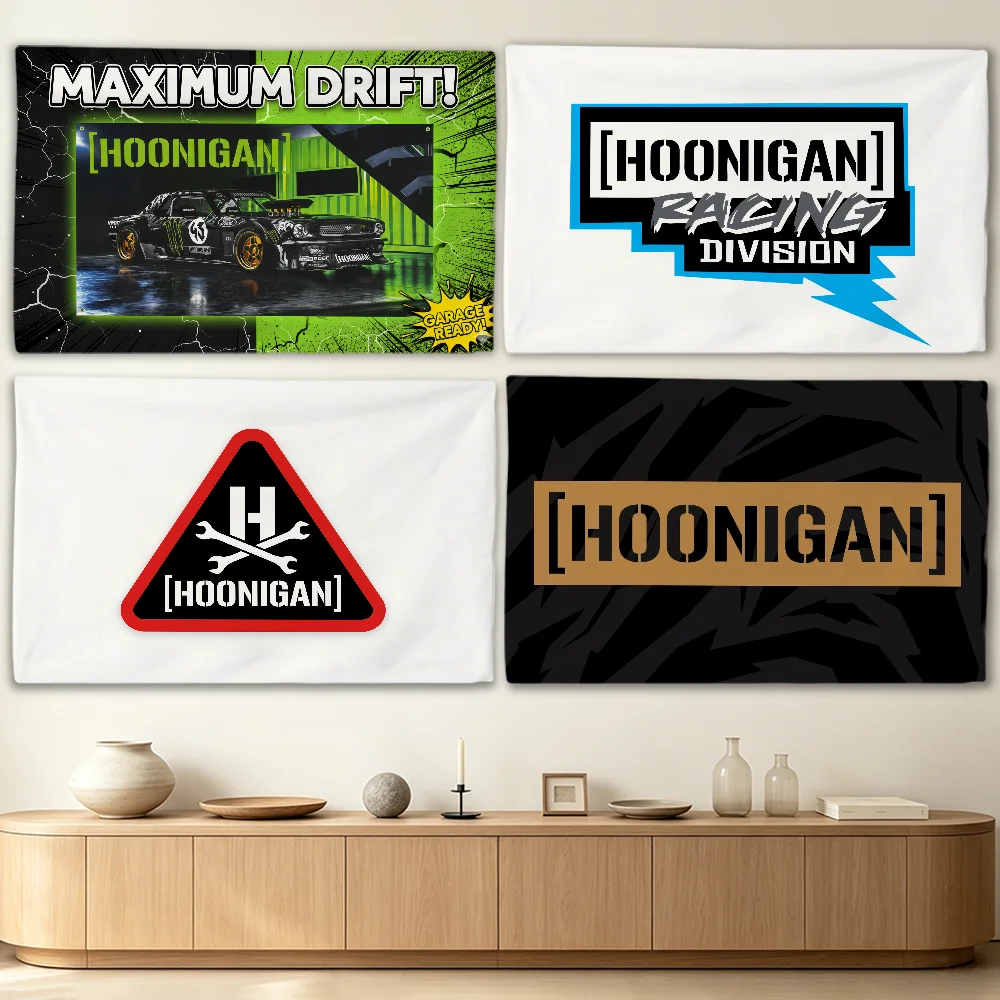 H-Hoonigan Racing flag Advertising Banner for Camping Decoration Outdoor & Garage Wall Hanging Decorations