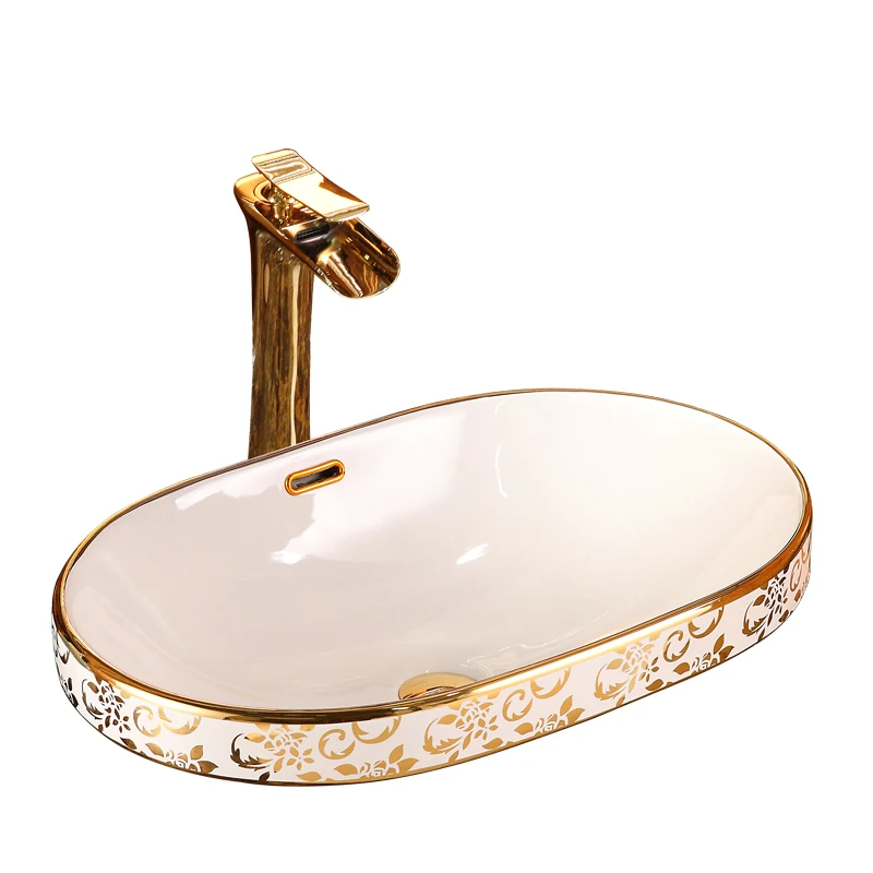 

Taiwan basin semi-embedded Taiwan basin washbasin ceramic oval washbasin household