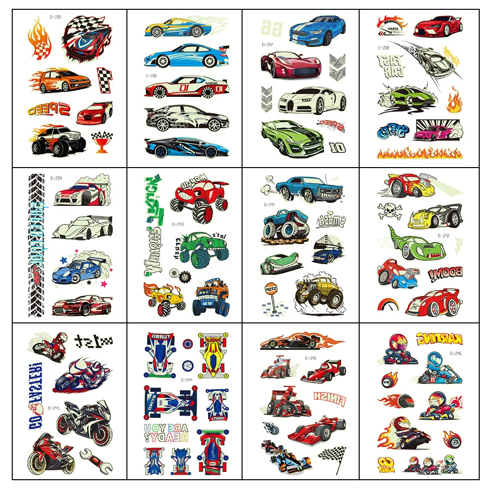 Race Car Party Favors Mini Race Cars Keychains Slap Bracelet Tattoo Stickers Straws Candy Bags Fillers Race Car Party Supplies