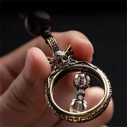 Personality Relief Dragon Head Pendant Necklace For Men Jewelry Vintage Vajra Pestle Necklace Male Choker Accessories Amulet