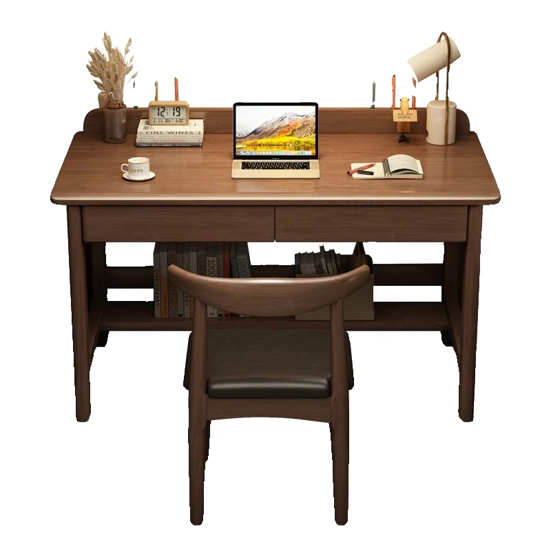 Solid wood desk with drawers Simple office Study table Student home writing table Junior high school student bedroom computer de