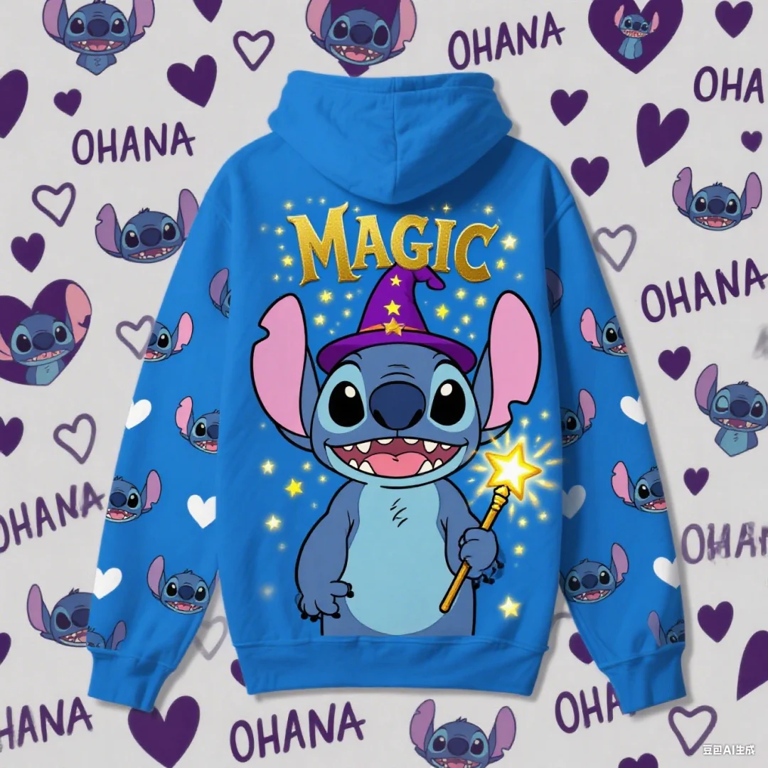 Disney Stitch graphic hoodie 3D Print Autumn Fashion Leisure Sweatshirts Y2K Children's Hoodies Men's And Women's Hoodies