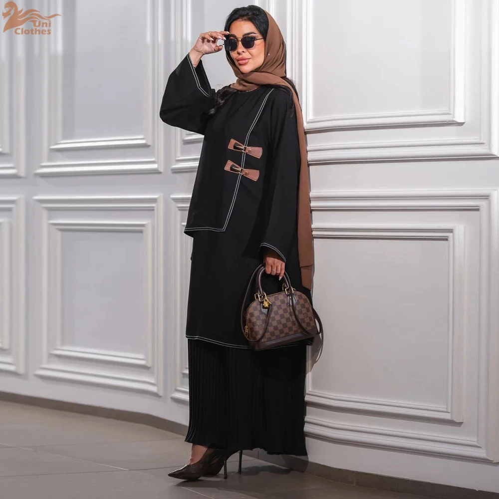 

Eid Djellaba Dubai Abaya Women Dresses Pleated Caftan Robe Modest Muslim Maxi Dress Kaftan Arab Ramadan Musulmane Female Vestido