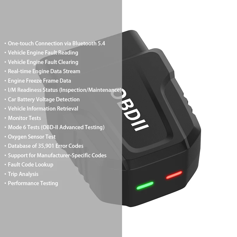 OBD2 Scanner Bluetooth 5.4 OBD 2 Car Vehicle Engine Battery Monitor Sensor Diagnostic Tool for IOS Android Scanner OBDII Reader