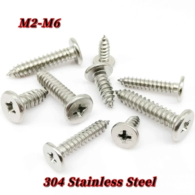 

CA 304 Stainless Steel Cross Ultrathin Phillips Ultra Thin Flat Wafer Head Self-tapping Screw M2 M2.3 M2.6 M3 M4 M5 M6 10/50pcs