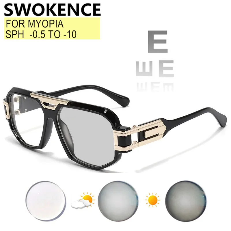Corrective Glasses For Myopia Women Men Fashion Frame Blue Light Blocking Or Photochromic Lenses Prescription Custom F562