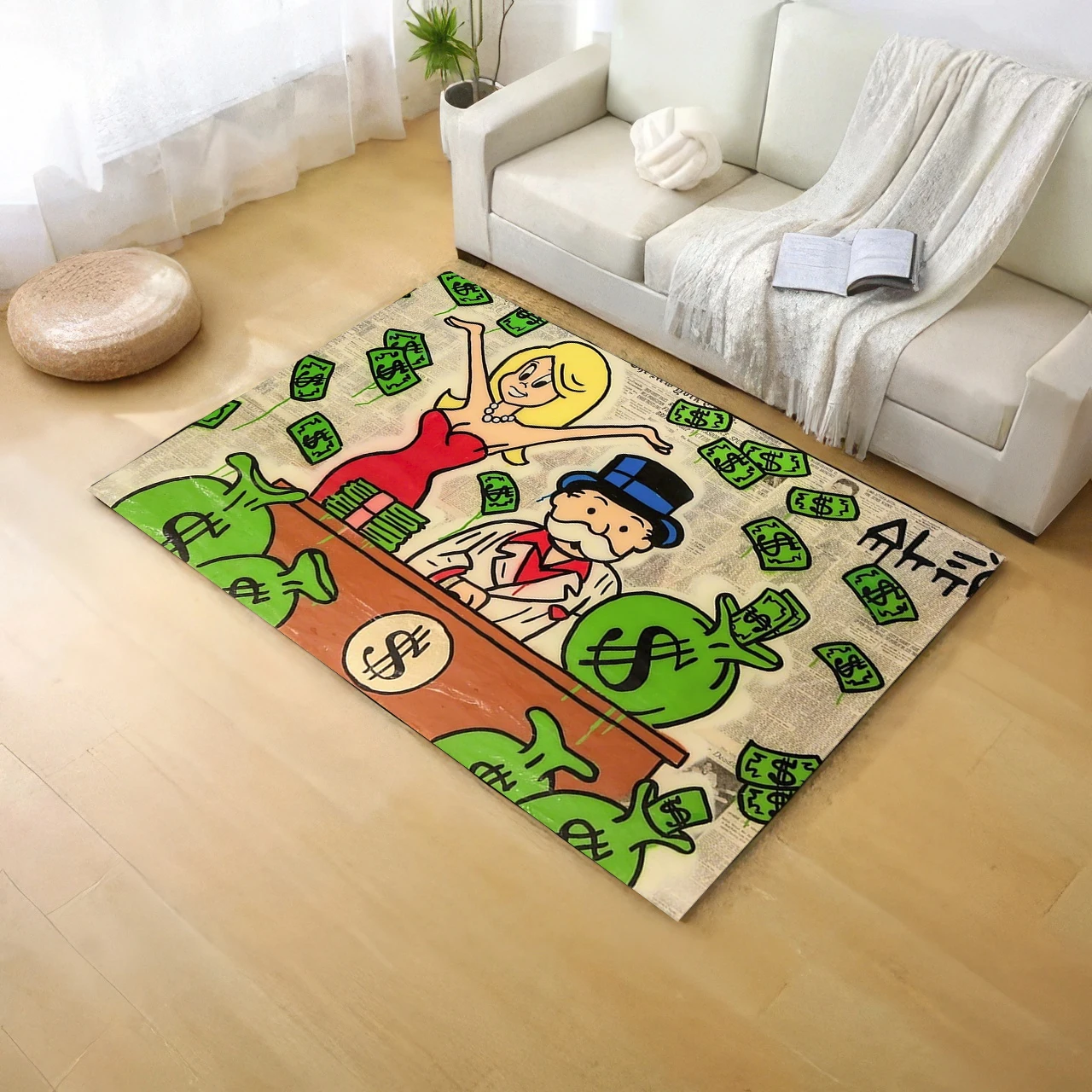 Cartoon Luxury D-Dollar M-MonopolyS Door Mat for Living Room Bedroom Kitchen Doormat Area Non-Slip Rug