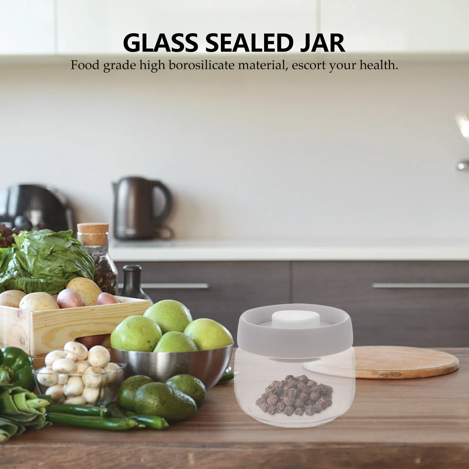 1Pcs Borosilicate Glass Sealed Storage Jar Airtight Food Container for Tea Cereal Grains Flour Beans Honey Jam with Super
