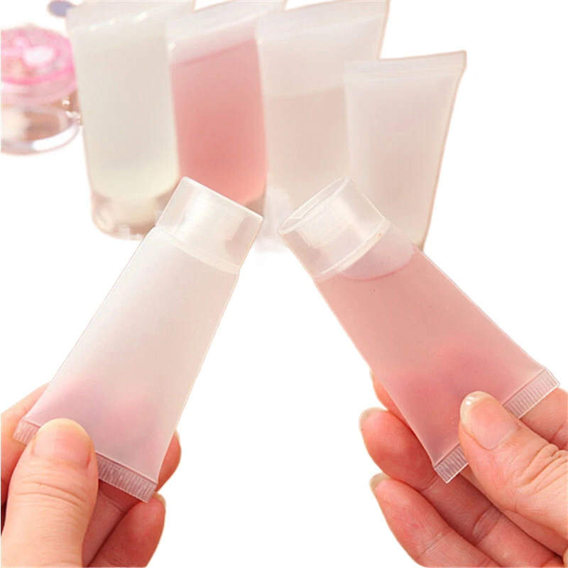 5Pcs Vazio Plástico Cosméticos Fosco Soft Tubes w/ Flip Lid Maquiagem Amostra Garrafa Recipientes Recarregáveis Para Cleanser Cremes Loção