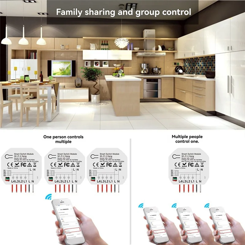 BAAY باهتة الستار التبديل 2 قطعة الذكية واي فاي 4 طريقة وحدة تبديل تويا مفتاح التحكم في الضوء التطبيق عن بعد