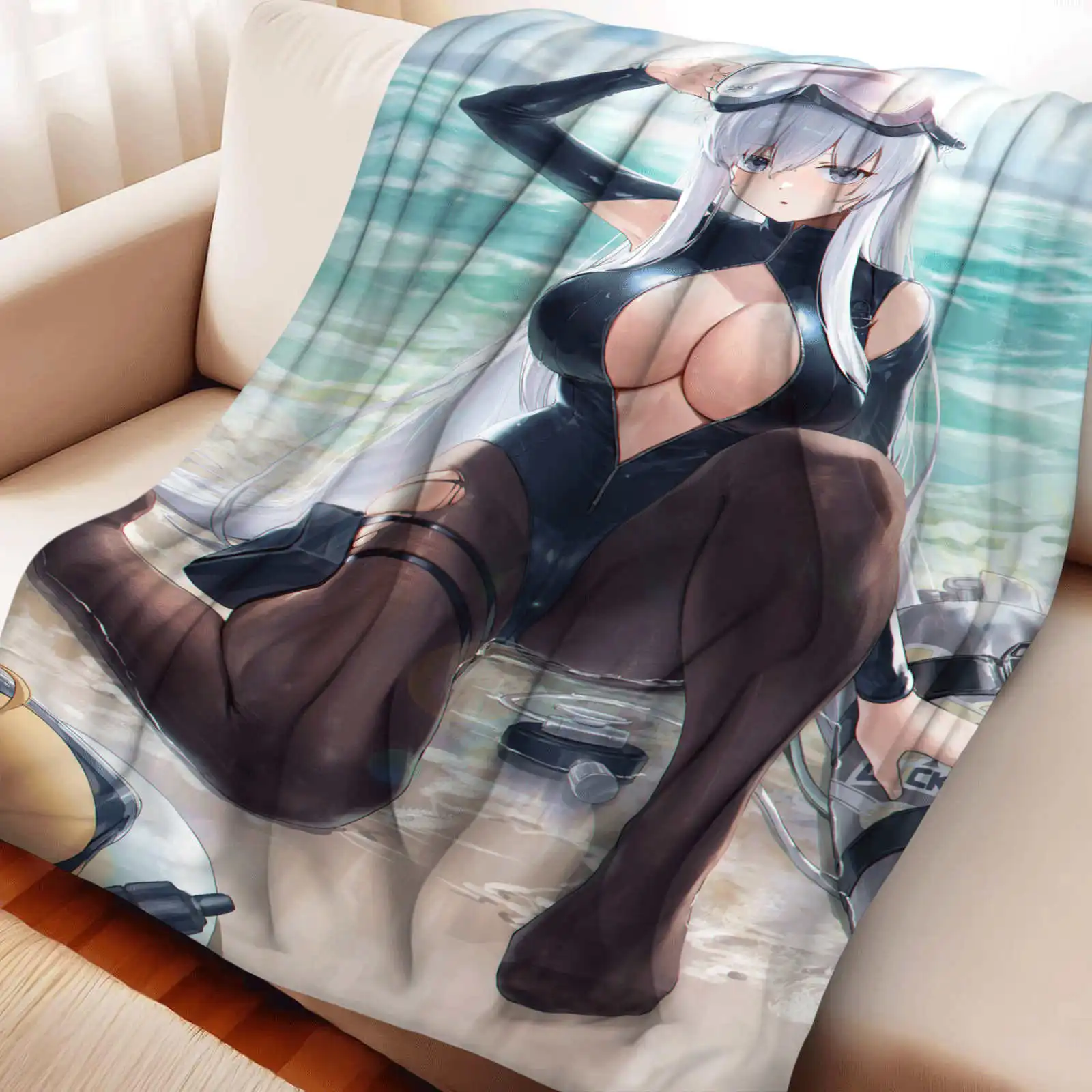 Enterprise（Azur Lane） Flannel Blankets Super Soft Throw Blanket for Outdoor Airplane Travel Street Bedspread Sofa Bed Cover