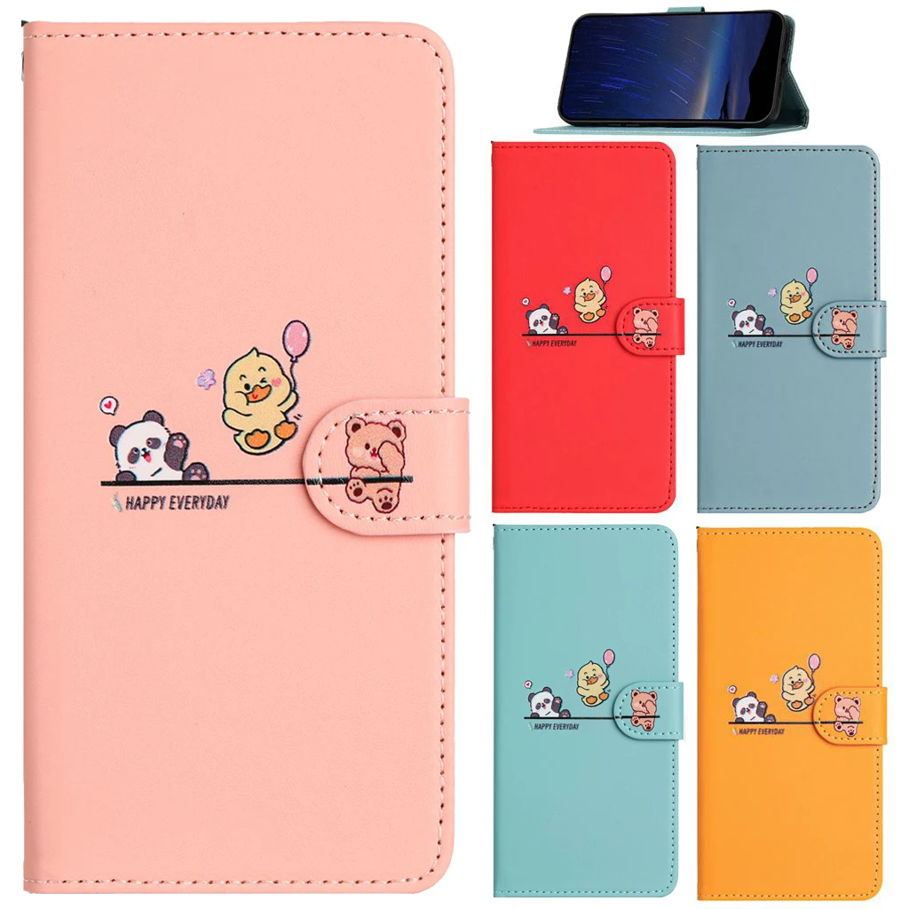 for Samsung Galaxy A15 A25 A35 A55 A14 A24 A34 A54 A53 A33 A23 A13 A52 A32 A22 A12 5G Case Cute Animal Leather Wallet Flip Cover