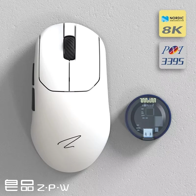 Zaopin Zpw Tri Mode Wireless Mouse Paw3395/3950 Sensor 30000 Dpi Optical Resolution 8k 47g Lightweight Gaming Mouse Pc Accessory