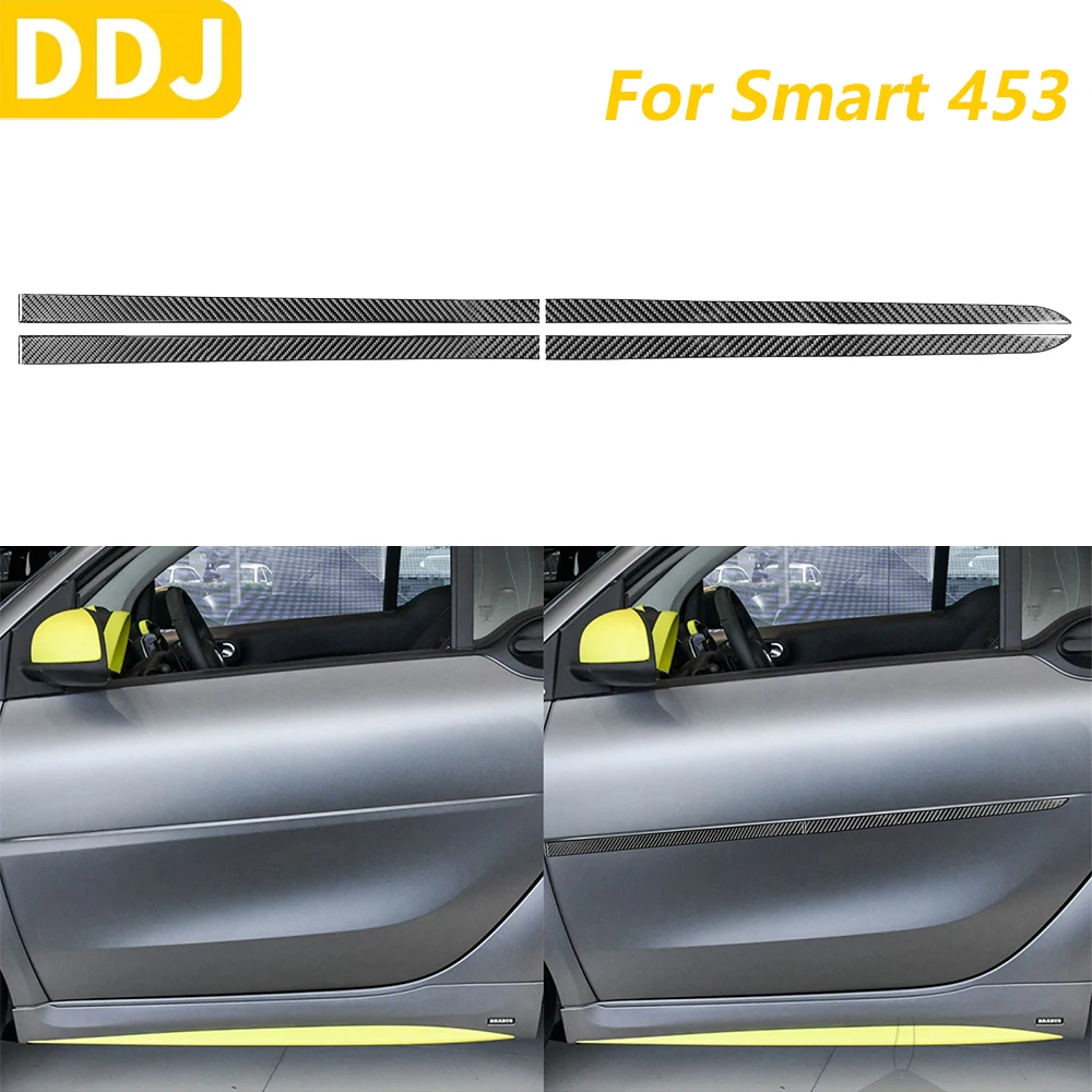 

Для Mercedes-Benz Smart 453 2016-2021 внешняя дверная панель из настоящего углеродного волокна, декоративные полоски, автомобильные аксессуары, декоративная наклейка