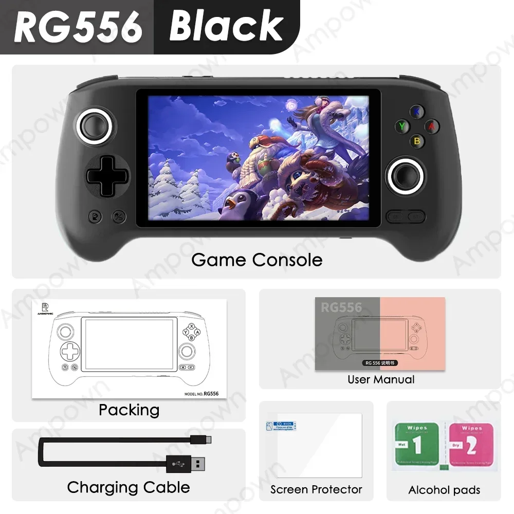 ANBERNIC RG556 Handheld Game Console 5.48 ''AMOLED Scherm Android Systeem 5500mAh Batterij Bluetooth5.0 Draagbare Video Game Speler