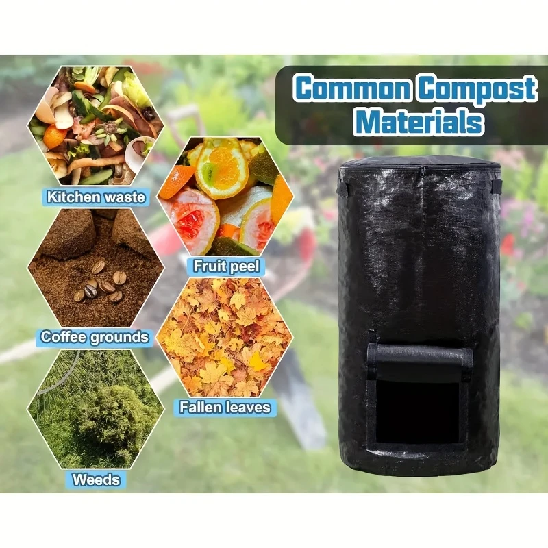 15/34 gallon reusable yard garbage bag, lawn bag, heavy garden bag, compost bag, garbage bin, outdoor container