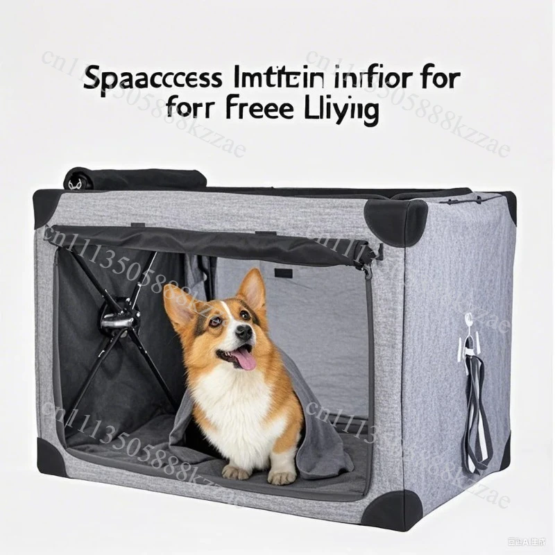 Collapsible & Foldable Dog Crate Cage For Travel Outdoor & Carrying With Mesh Windows Pet Carrier Bag