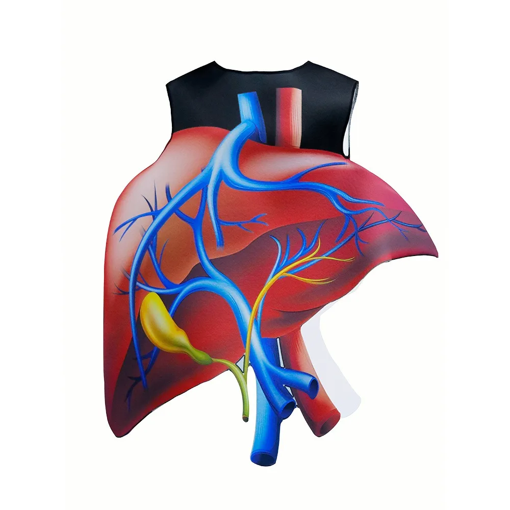 

Creativity Heart Design Cosplay Costume Realistic Visceral Organs Print Simulation Human Organs Costume Funny Comfortable
