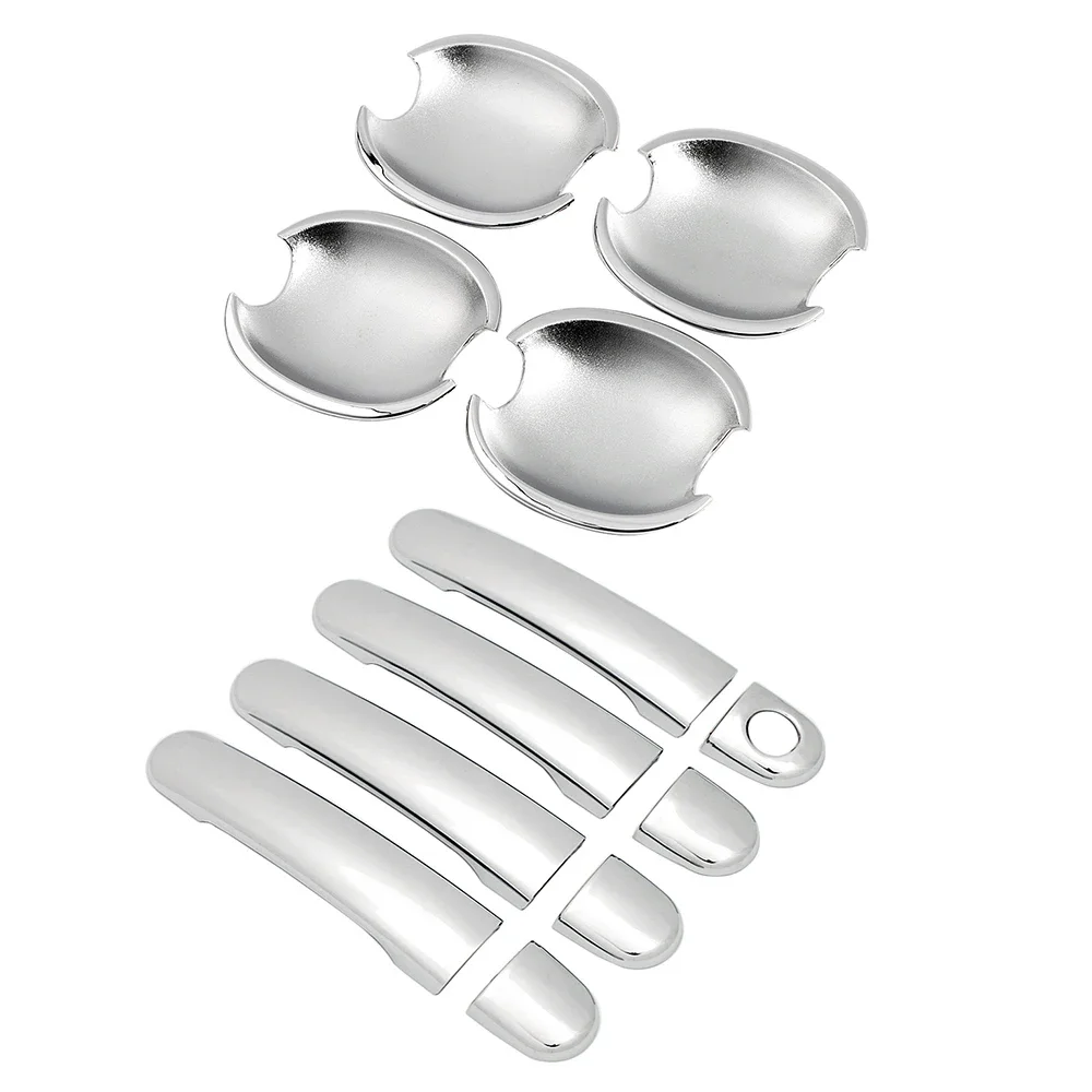 For Skoda Fabia MK2 5J 2007-2014 ABS Chrome Door Handle Cover Trim & Door Bowl Cover Car Styling 2008 2009 2010 2011 2012 2013