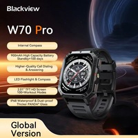 Blackview 2025 New Waterproof Rugged Smart Watch W70 Pro, 900mAh for Outdoor With Emergency Lighting, Compass,Health Monitoring