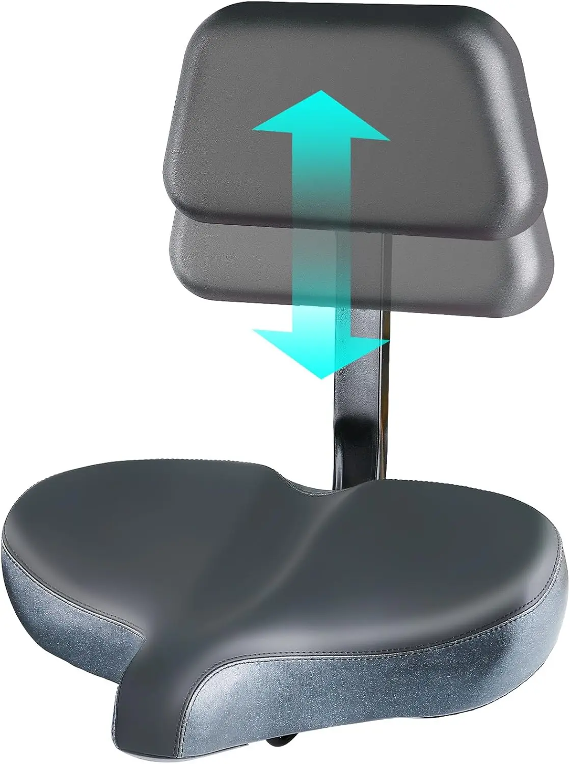 

Oversized Bike Seat with Backrest, Wide Comfort Saddle for Tricycle, Electric, Commuter Bikes, Soft Foam Padded Cushion