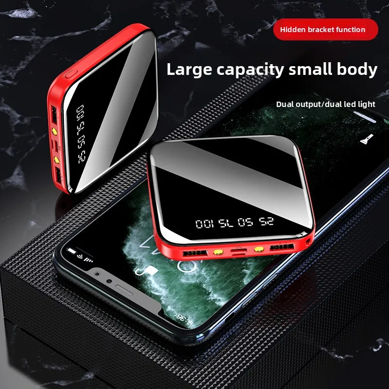 New Mini Power Bank Portable Charger Mirror Screen LED Digital Powerbank External Battery for IPhone Xiaomi Huawei Samsung