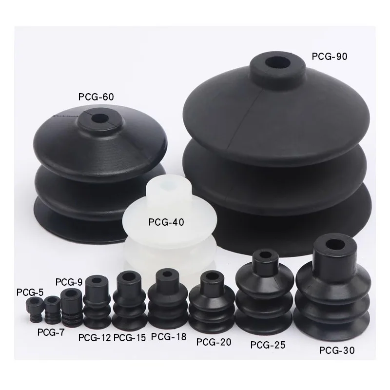 ملحقات الروبوت الهوائية والصناعية أسود أبيض PCG-05 09 12 15 18 20 30 40 مناور فراغ تشاك فوهة شفط الكؤوس