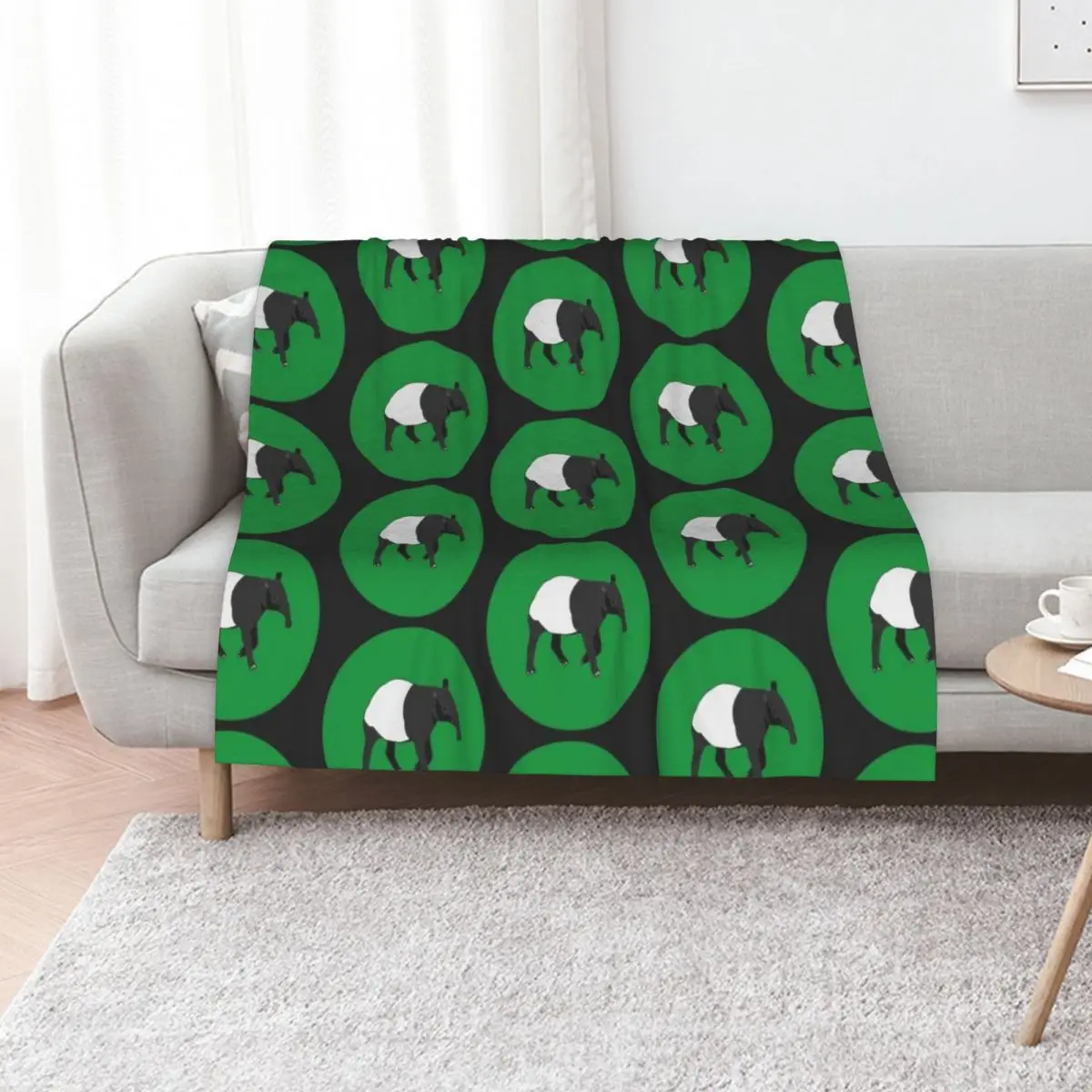 Malayan Tapir Throw Blanket Cozy Throw Blanket for Bed Sofa Chair