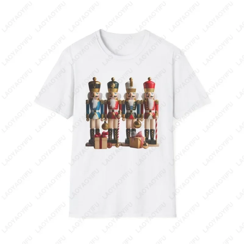 Festive Nutcracker Row Classic Holiday Graphic Tees Christmas Gift Unisex Men Women Cotton Tops Classics Nostalgia Style Tshirt