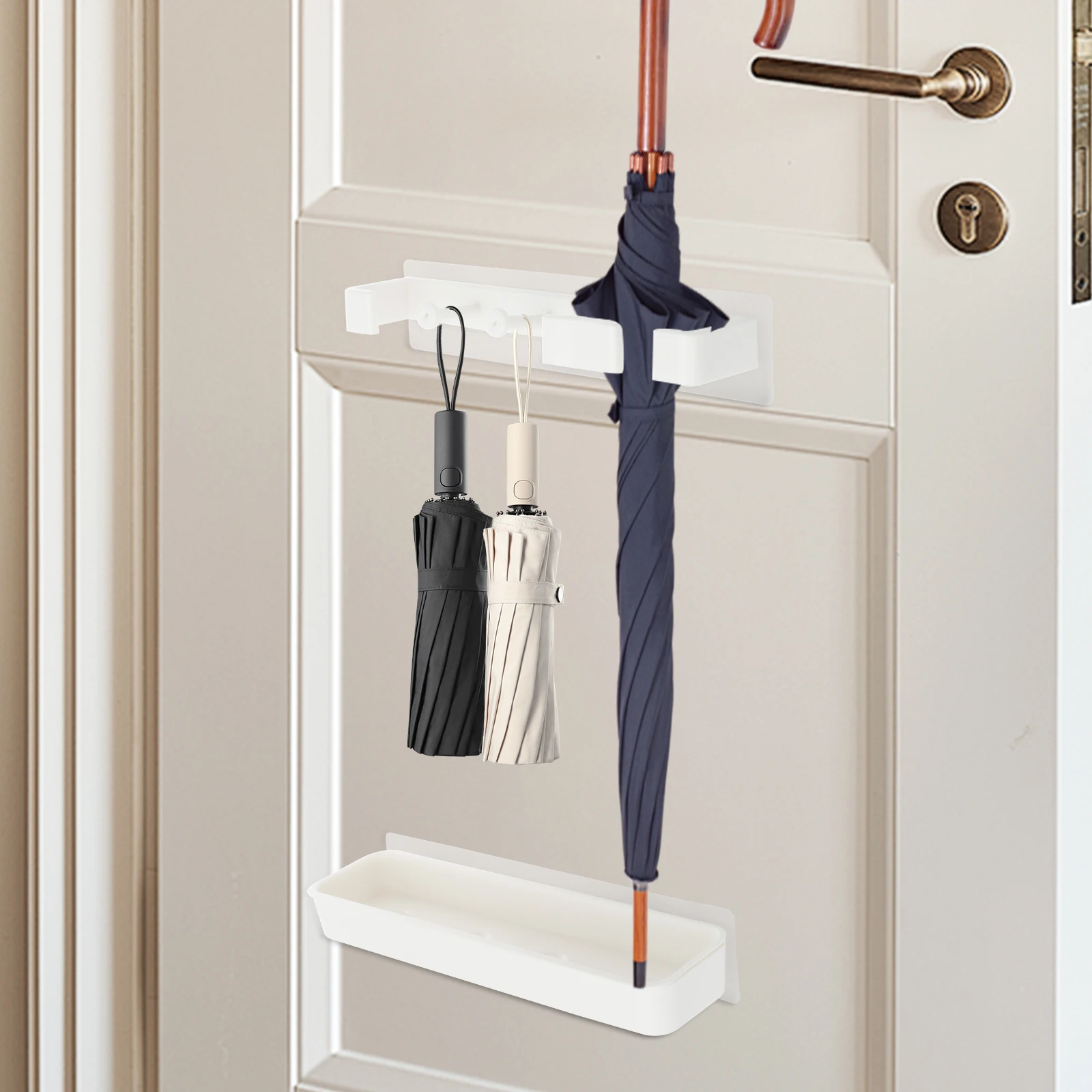 2 Stück Regenschirmhalter für den Eingangsbereich, Höhenverstellung, Wandmontage, Regenschirmständer für Zuhause, Flur, Regenschirm-Aufbewahrungsregal, platzsparend