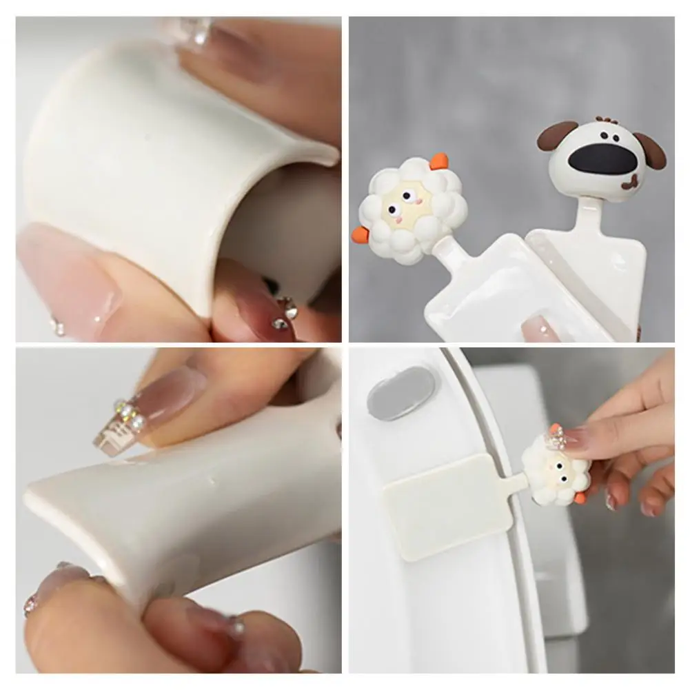 Toilet Lid Lifter Hygienic Toilet Accessory Adorable Cartoon Toilet Seat Lifters for Kids Hygienic Silicone Handle Holder